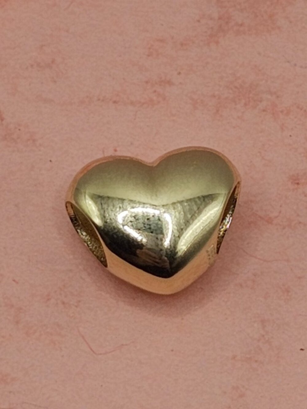 14KT Gold Heart Slider Charm for Bracelet
